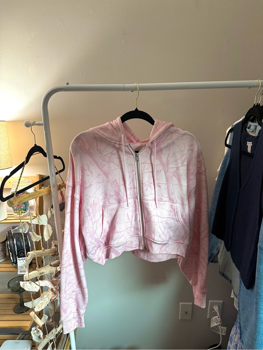Dairy Boy pink camo crop hoodie